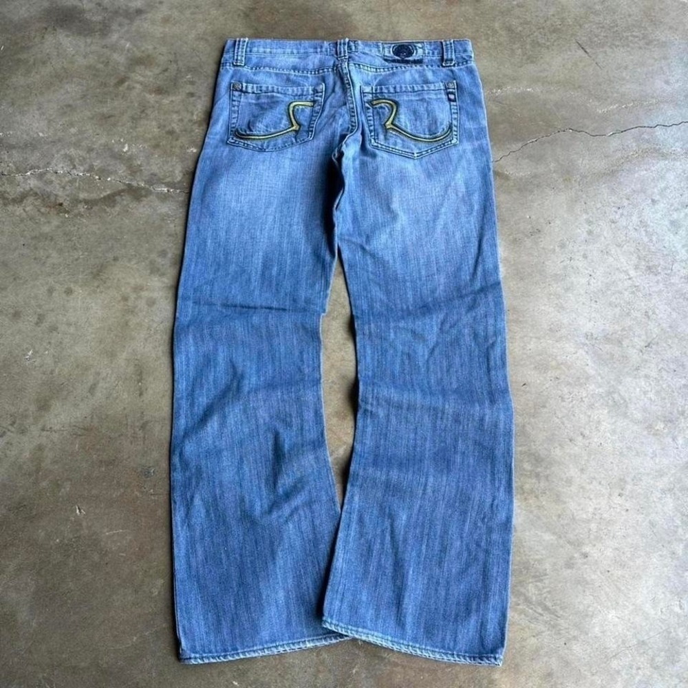 Vintage Y2K Rock & Republic blue denim flare boot cut jeans with button fly 36
